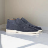 Men's Suede High-Top Loafers with Slip-On Design