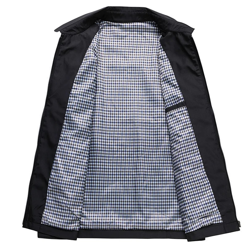 Men's Minimalist Zip-Front Casual Jacket for Autumn