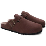 Sebastian Men’s Classic Suede-Style Buckle Clogs with Slip-On Design