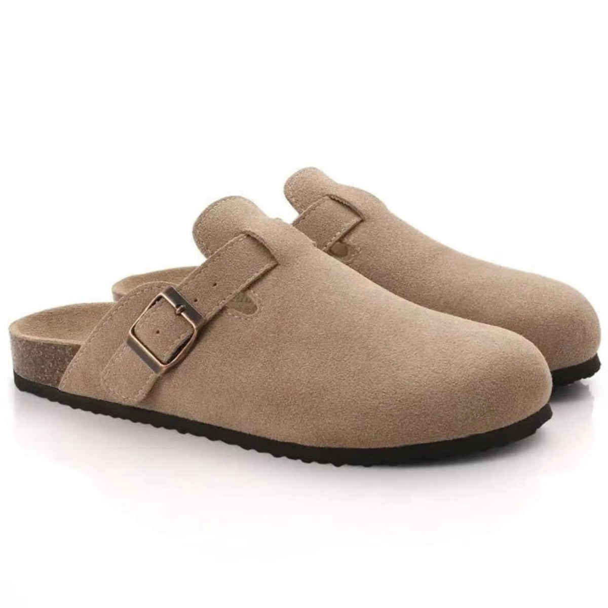 Sebastian Men’s Classic Suede-Style Buckle Clogs with Slip-On Design