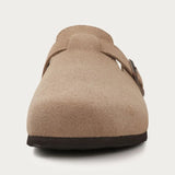Sebastian Men’s Classic Suede-Style Buckle Clogs with Slip-On Design