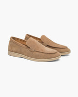 Alessandro Men’s Classic Suede-Style Slip-On Loafers with Moc-Toe Stitching