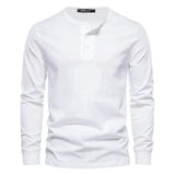 Men's Long-Sleeve Henley Shirt with Comfortable Fit