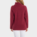 Women's Ribbed Knit Sweater with Turtleneck Long Sleeves Relaxed Oversized Style