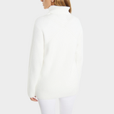 Women's Ribbed Knit Sweater with Turtleneck Long Sleeves Relaxed Oversized Style