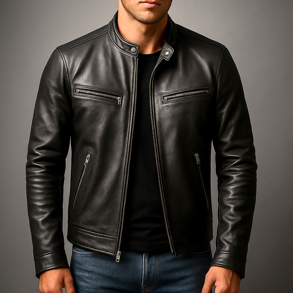 Men's Slim Fit Jacket with Zip for Autumn