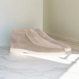 Men's Suede High-Top Loafers with Slip-On Design