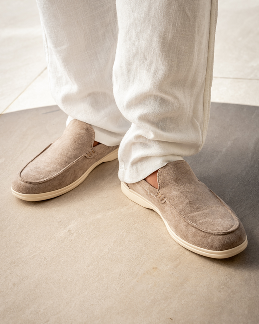 Matteo Men’s Classic Suede-Style Loafers with Lightweight Contrast Sole