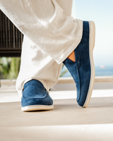 Matteo Men’s Classic Suede-Style Loafers with Lightweight Contrast Sole