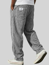 Men's Corduroy Trousers with Relaxed Fit, Drawstring Waist and Pockets