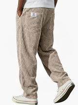 Men's Corduroy Trousers with Relaxed Fit, Drawstring Waist and Pockets