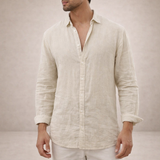 Emiliano Men’s Lightweight Textured Long Sleeve Button-Up Shirt with Relaxed Smart-Casual Fit