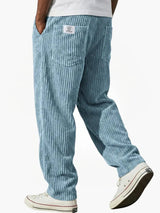 Men's Corduroy Trousers with Relaxed Fit, Drawstring Waist and Pockets
