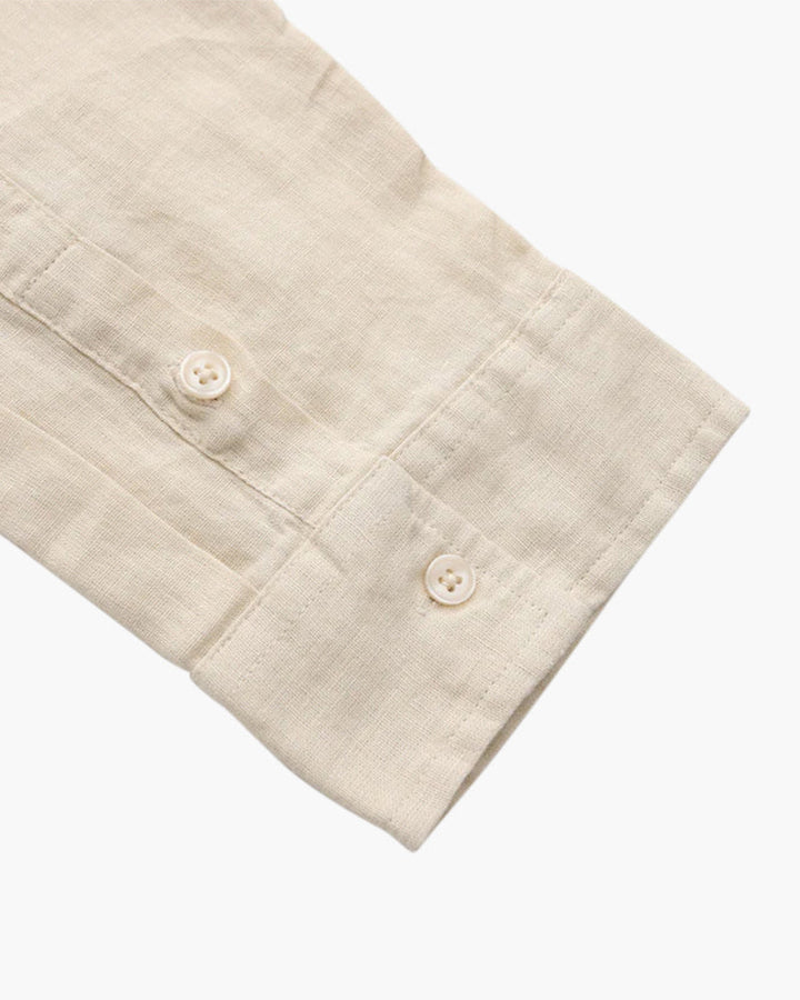 Marco Men’s Classic Linen Long Sleeve Button-Up Shirt with Chest Pocket
