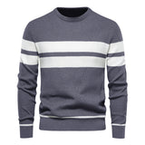 Men's Casual Striped Sweater with Regular Fit
