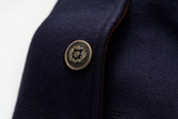 Men's Wool Blend Overcoat with Stand Collar, Single-Breasted Buttons, Flap Pockets and Tailored Fit