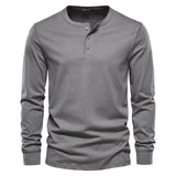 Men's Long-Sleeve Henley Shirt with Comfortable Fit