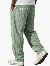Men's Corduroy Trousers with Relaxed Fit, Drawstring Waist and Pockets