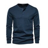 Men's Long-Sleeve Henley Shirt with Comfortable Fit