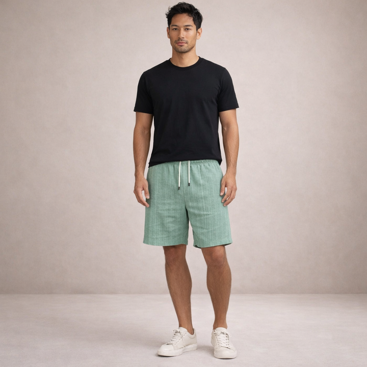 Salvatore Men’s Textured Drawstring Shorts with Relaxed Tailored Fit