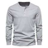 Men's Long-Sleeve Henley Shirt with Comfortable Fit