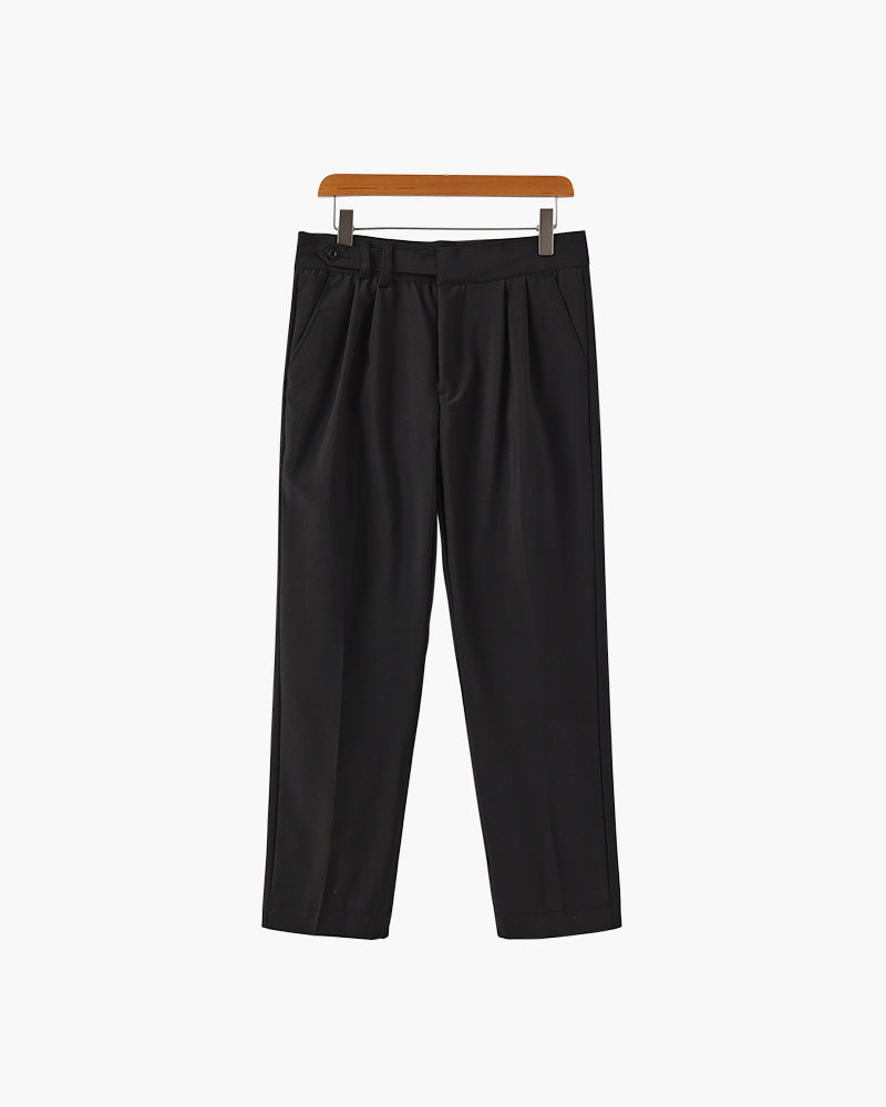 Men's High Waist Trousers Wide Leg Smart Casual