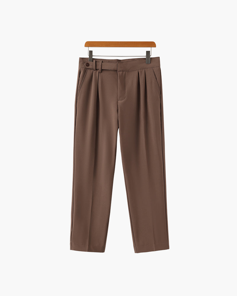 Men's High Waist Trousers Wide Leg Smart Casual