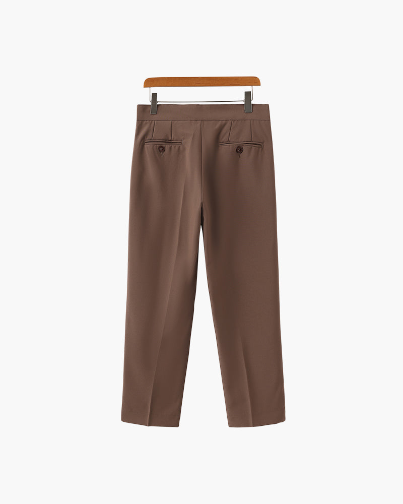 Men's High Waist Trousers Wide Leg Smart Casual