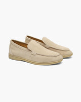 Alessandro Men’s Classic Suede-Style Slip-On Loafers with Moc-Toe Stitching