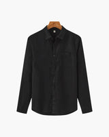 Marco Men’s Classic Linen Long Sleeve Button-Up Shirt with Chest Pocket