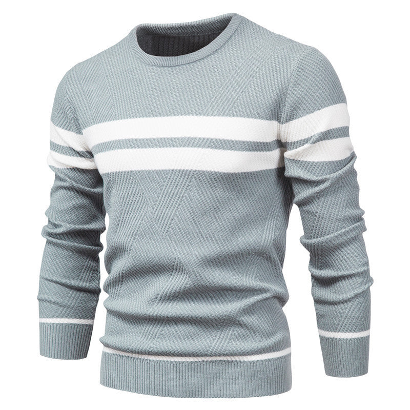 Men's Casual Striped Sweater with Regular Fit