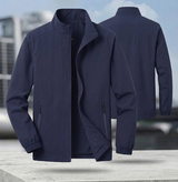 Men's Bomber Jacket with Zip and Standing Collar for Mid-Season