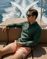Marco Men’s Classic Linen Long Sleeve Button-Up Shirt with Chest Pocket