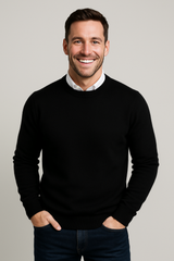Men's Classic Knitted Sweater with Round Neck
