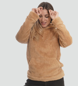 Women's Sherpa Hoodie with Long Sleeves Kangaroo Pocket Oversized Style