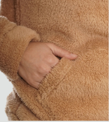 Women's Sherpa Hoodie with Long Sleeves Kangaroo Pocket Oversized Style