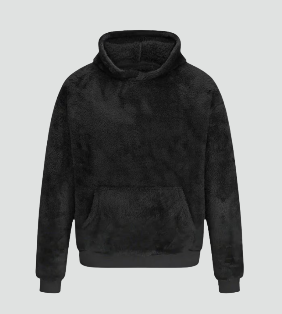 Women's Sherpa Hoodie with Long Sleeves Kangaroo Pocket Oversized Style
