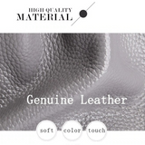Women's Pebbled Genuine Leather Tote Handbag with Top Handles and Detachable Shoulder Strap