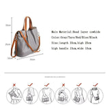 Women's Pebbled Genuine Leather Tote Handbag with Top Handles and Detachable Shoulder Strap