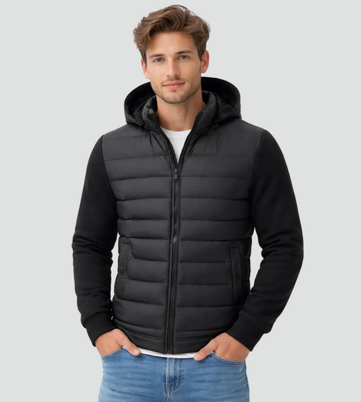 Men's Hybrid Quilted Winter Jacket with Hood