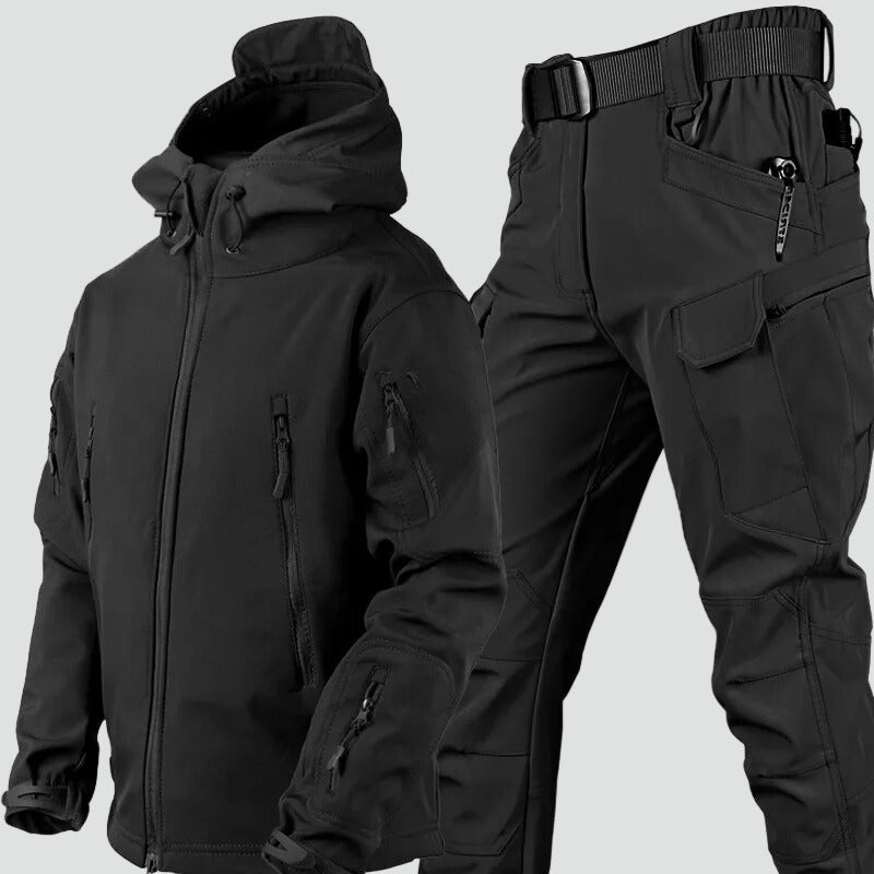 Men's Outdoor Set with Water-Repellent Jacket and Fleece Lining