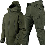 Men's Outdoor Set with Water-Repellent Jacket and Fleece Lining