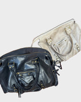 Women's Satchel Handbag with Fringe Tassels, Studs and Front Zip Pocket