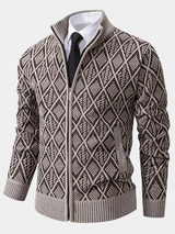 Men's Geometric Knit Cardigan