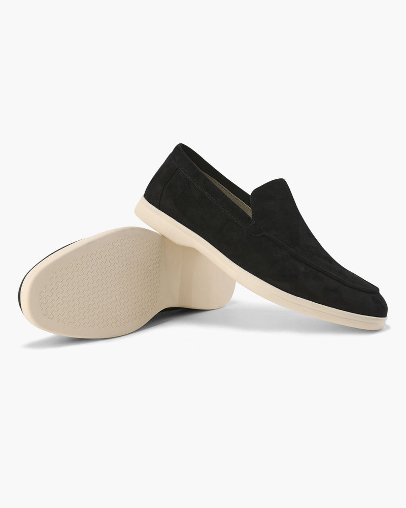 Matteo Men’s Classic Suede-Style Loafers with Lightweight Contrast Sole
