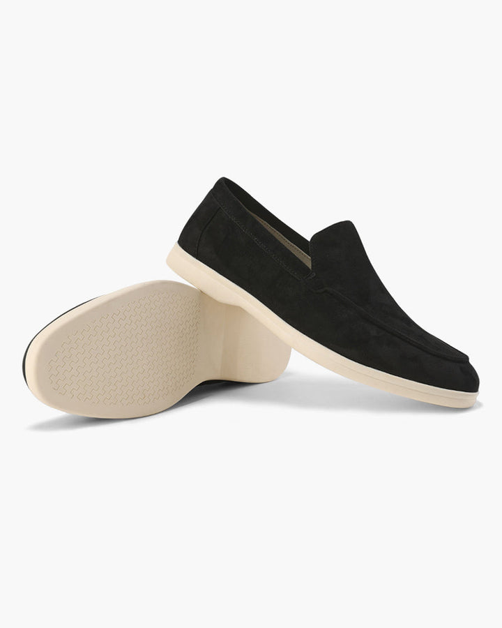 Matteo Men’s Classic Suede-Style Loafers with Lightweight Contrast Sole