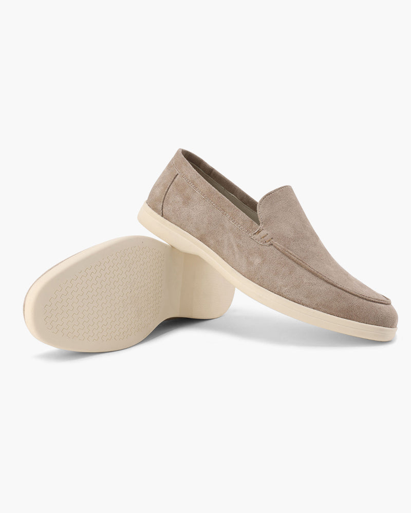 Matteo Men’s Classic Suede-Style Loafers with Lightweight Contrast Sole