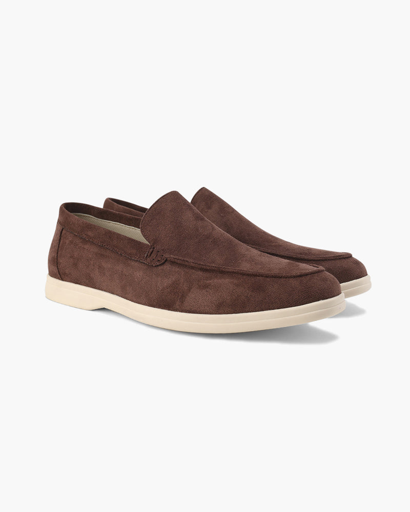 Matteo Men’s Classic Suede-Style Loafers with Lightweight Contrast Sole