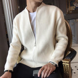 Men's Ribbed Cardigan with Zip and Comfortable Fit