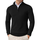 Giorgio Men’s Classic Quarter-Zip Knit Jumper with Ribbed Hem and Cuffs